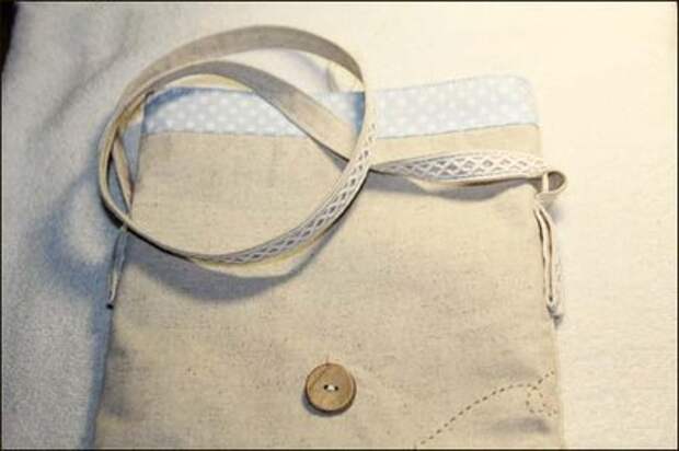 Нежная сумочка из грубой ткани, фото со схемой