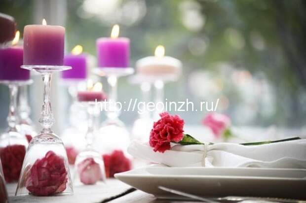 свечи и цветы