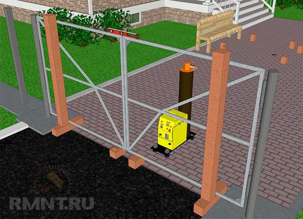 Ворота из профнастила своими руками: конструкция, схемы, чертежи