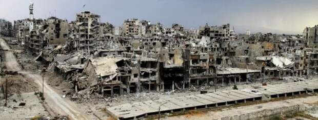 Разрушенный город Хомс в Сирии