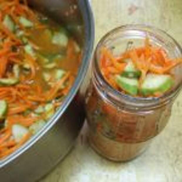 Морковь с огурцами по-корейски на зиму