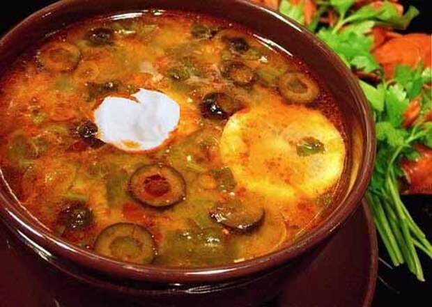 солянка с почками и салом