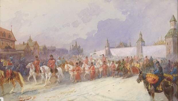 Николай Каразин, «Въезд пленённого Кучумова семейства в Москву, 1599 год» 