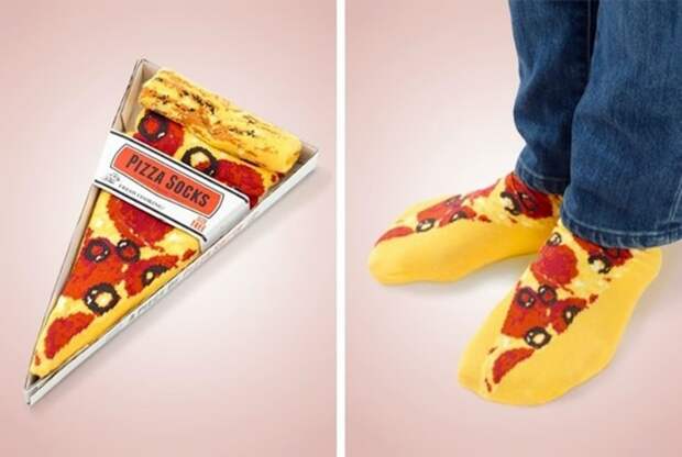 Носки с изображением кусочков пиццы.