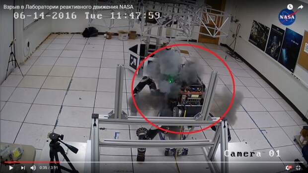 Опубликовано видео гибели робота NASA от взрыва аккумулятора