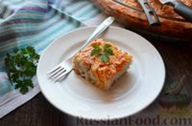 Фото к рецепту: Мясная запеканка с капустой и рисом