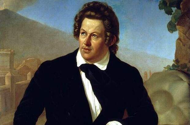 Карл Брюллов на картине Ф. С. Завьялова, 1844 г.