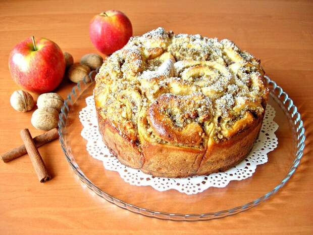 Бесподобный пирог из «розочек» с вкуснейшей начинкой видео, выпечка, еда, кулинария, пирог, рецепт, яблочный пирог
