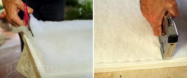 Укладка утеплителя на дверь