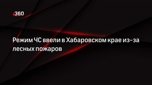 Губернатор Дегтярев сообщил о введении режима ЧС в Хабаровском крае из-за лесных пожаров