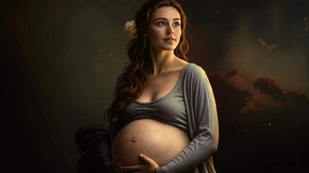 Беременная девушка / Изображение сгенерировано с помощью нейросети Kandinsky by Sber AI / amic.ru