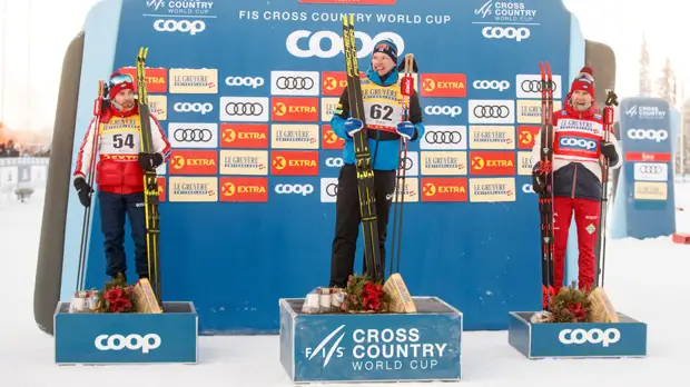 Впереди норвежцев: Червоткин и Большунов завоевали серебро и бронзу в индивидуальной гонке на этапе КМ в Руке