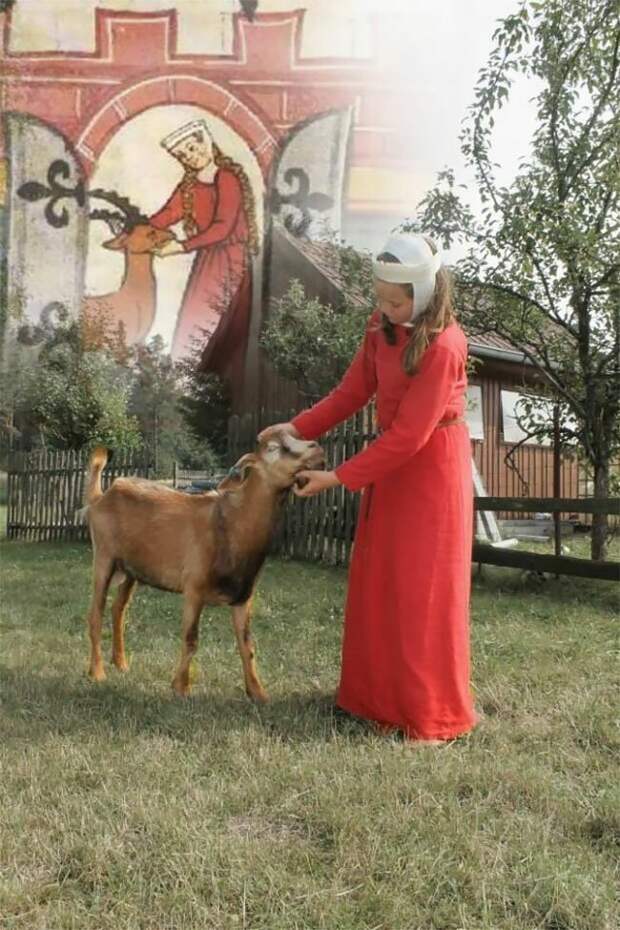 Весельчаки воссоздают странные сцены со средневековых рисунков