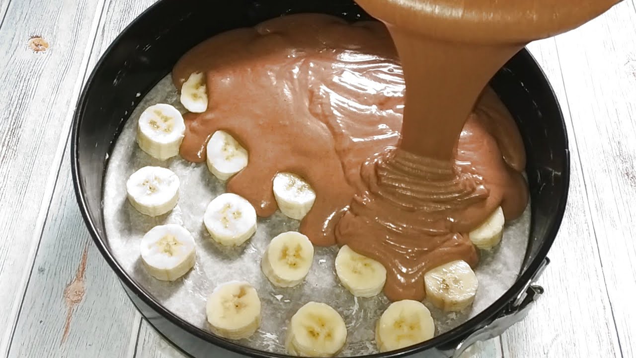 Шоколадный пирог с бананами к чаю