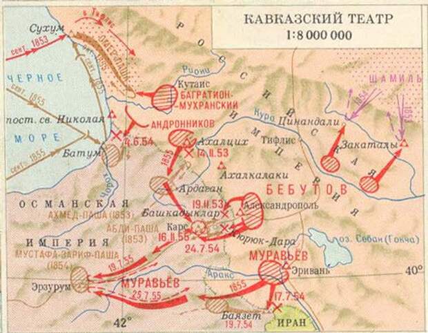 Крымская война карта военных действий