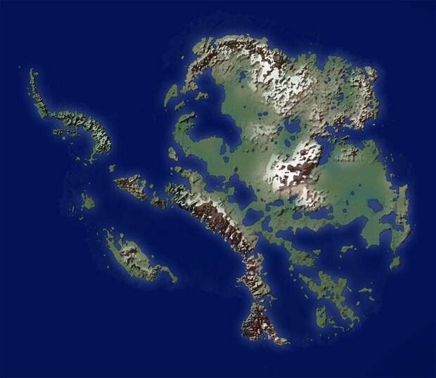 6. Карта Антарктиды без льда в мире, интересно, карта, познавательно, фото