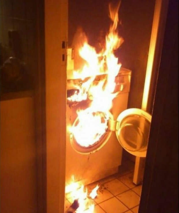 Когда сам подключил стиральную машину.