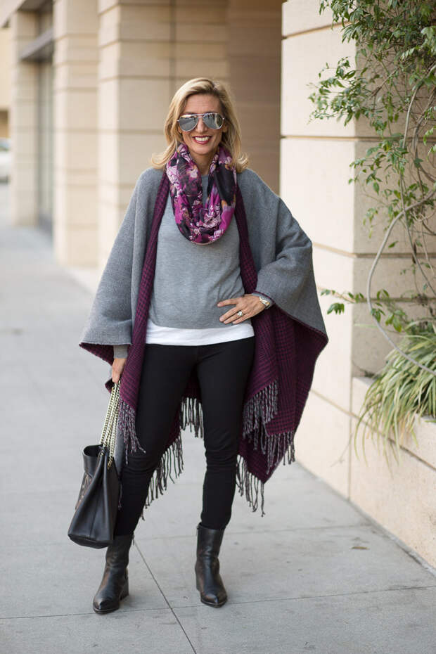 purple-black-houndstooth-and-solid-gray-reversible-poncho-jacket-society-0062