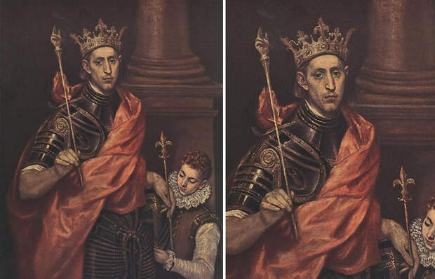 «Людовик Святой, король Франции, с пажом», картина Эль греко (1590)