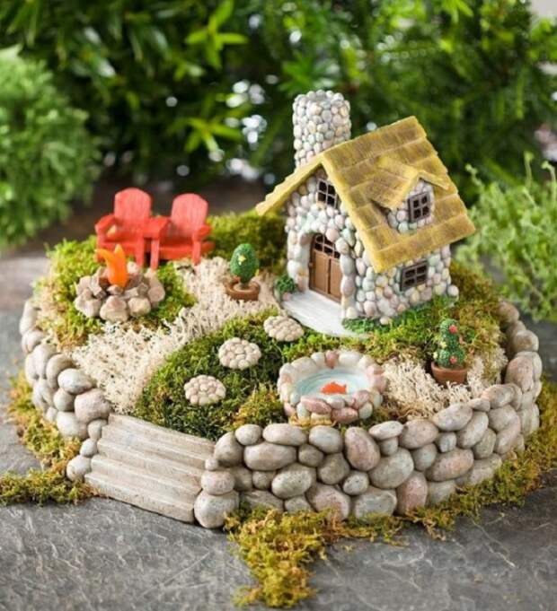 Декоративная модель мини-сада, создающая поистине необычную композицию. 