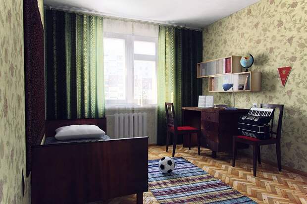 Песочные обои с цветами, характерные для советских квартир, вышли из моды. / Фото: evrookna-mos.ru