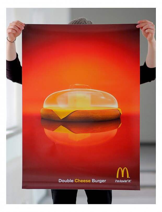 Double cheese burger, McDonald's, DDB Helsinki, McDonald’s Corporation, Печатная реклама