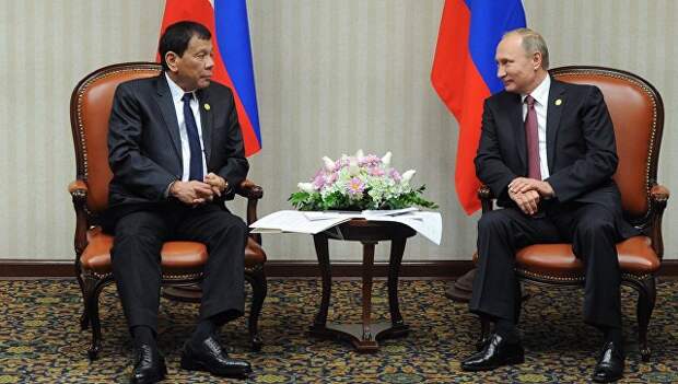 Президент РФ Владимир Путин и президент Филиппин Родриго Дутерте. Архивное фото