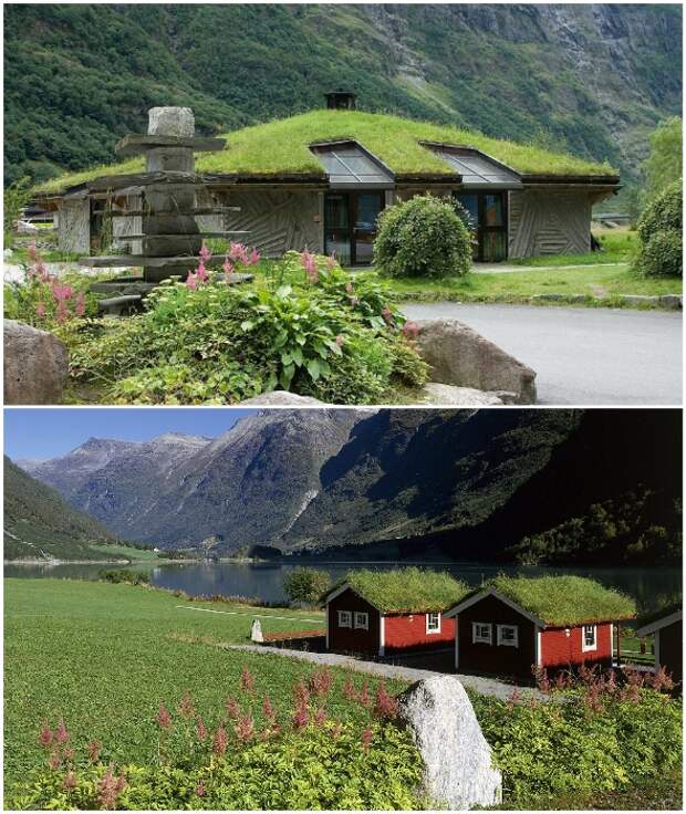 Народы Скандинавии до сих пор строят дома с травяными крышами.