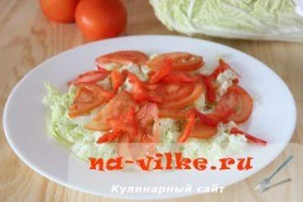 Салат из языка с пекинской капустой