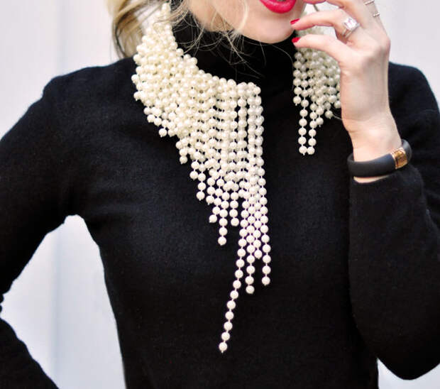 DIY асимметричный жемчужное ожерелье ~ Dior