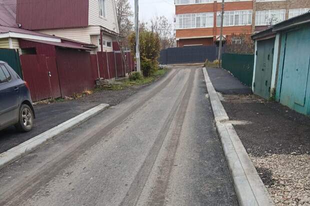 На улице 1-й Новопавловский проезд в Рязани завершено асфальтирование дороги