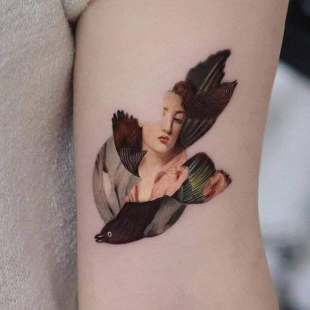 Татуировки от Хакана Адика сочетают знаменитые картины и персонажей поп-культуры