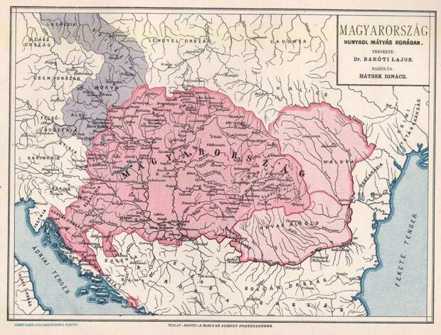 Территории Венгрии при Матиасе Хуньяди (Матвее Корвине). Источник: https://dka.oszk.hu/html/kepoldal/index.phtml?id=5644