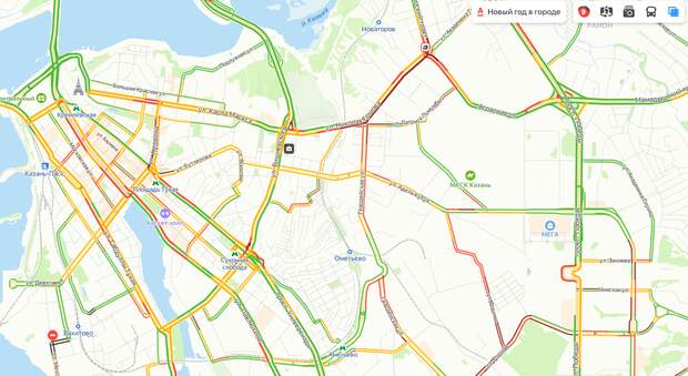 Пробки на дорогах казани сейчас карта