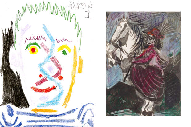 Пабло Пикассо, «Голова мужчины в полосатой майке» / «Жаклин на белом коне»