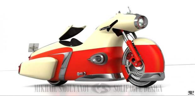 Умопомрачительная Electric Volga от Михаила Смолянова кастом-байк, мото, мотоцикл. кастом