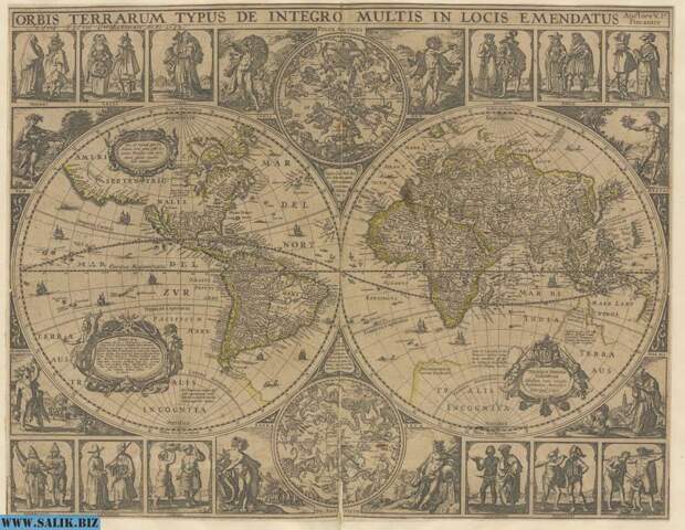 Разбор старинной карты мира