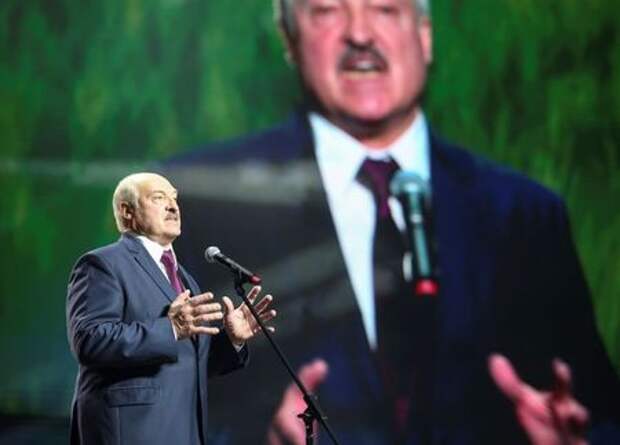 Belarusian President Alexander Lukashenko speaks at the forum of Union of Women in Minsk, Belarus September 17, 2020. Tut.By via REUTERS