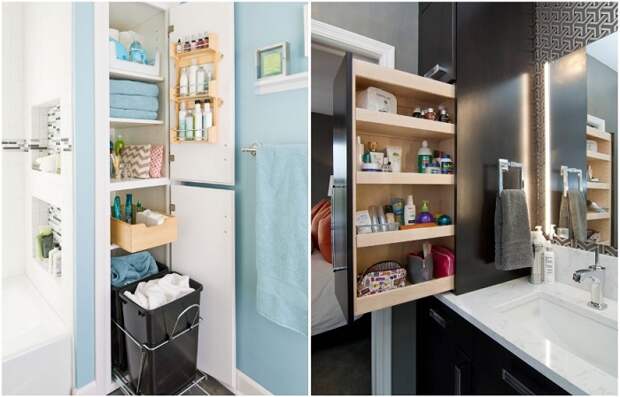 Варианты организации шкафа в ванной комнате