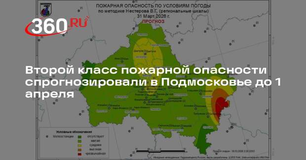 Второй класс пожарной опасности спрогнозировали в Подмосковье до 1 апреля