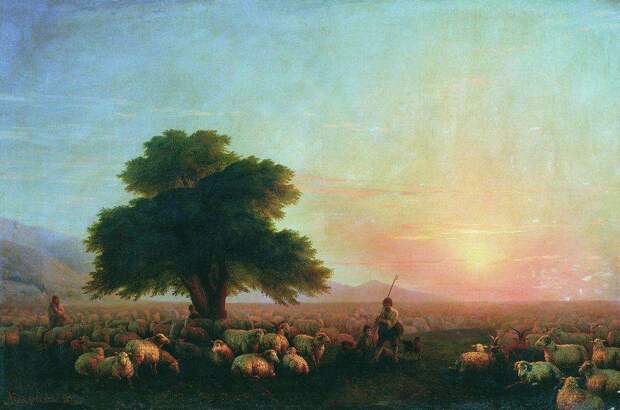 Отара овец (Стадо овец). 1857 - Айвазовский Иван Константинович