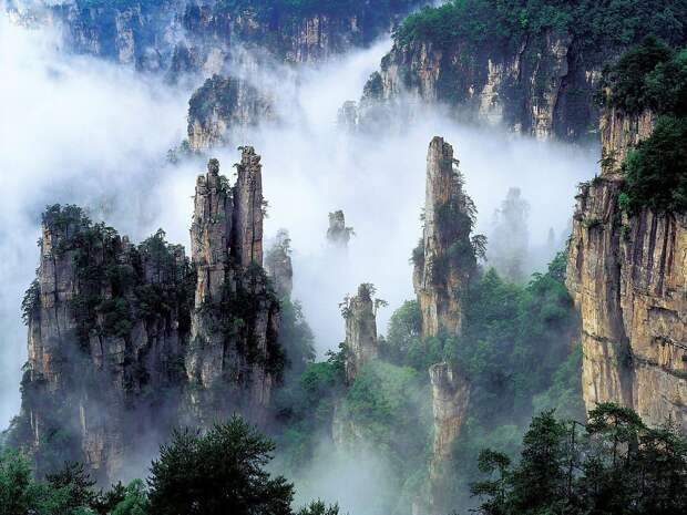 Летающие скалы «Аватара» - Улинъюань в национальном парке Чжанцзяцзе, Китай