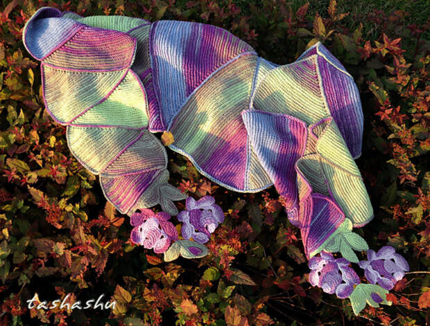 Изумительно красивые шарфы Светланы Гордон, связанные спицами... Впечатляющие работы!