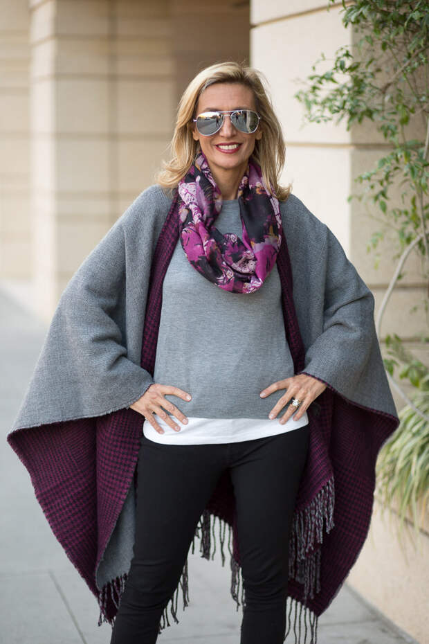 purple-black-houndstooth-and-solid-gray-reversible-poncho-jacket-society-0068