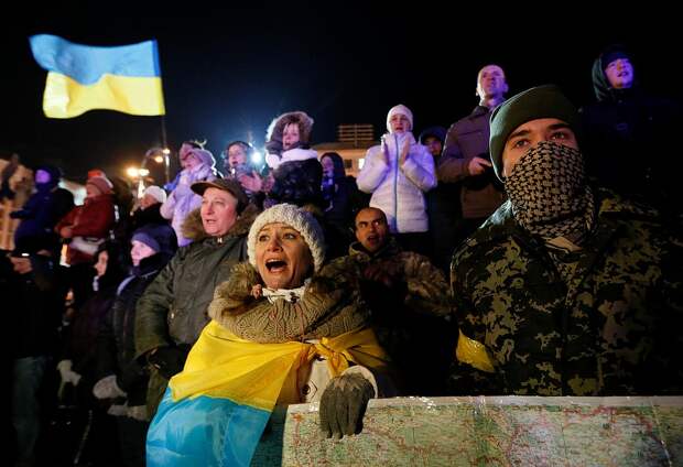 Митинг в центре Киева в шестую годовщину начала Евромайдана. Фото: REUTERS