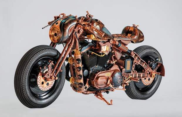 Кастом Harley-Davidson отражающий мир музыки кастом-байк, кастомайзинг, мото, мотоцикл