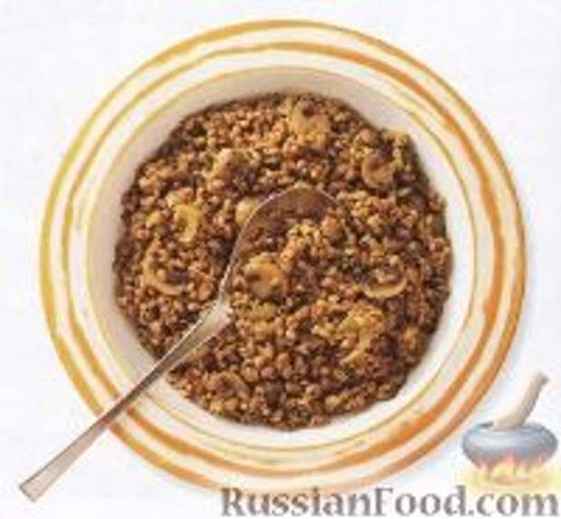 Фото к рецепту: Плов из перловки с грибами