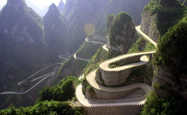 Дорога Tianmen Mountain, Китай дороги, опасность, факты