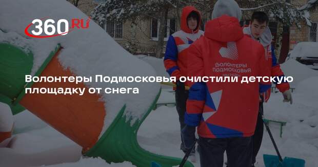 Волонтеры Подмосковья очистили детскую площадку от снега