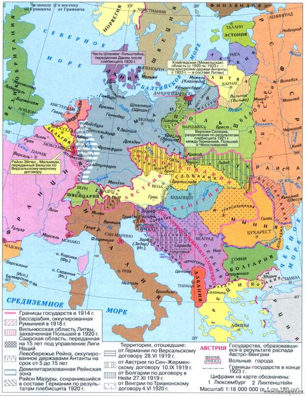 Европа после Первой Мировой Войны.